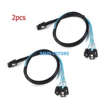 2X Mini SAS SFF-8087 36Pin to 4 SATA 7Pin Forward Breakout Internal Cable 0.5M