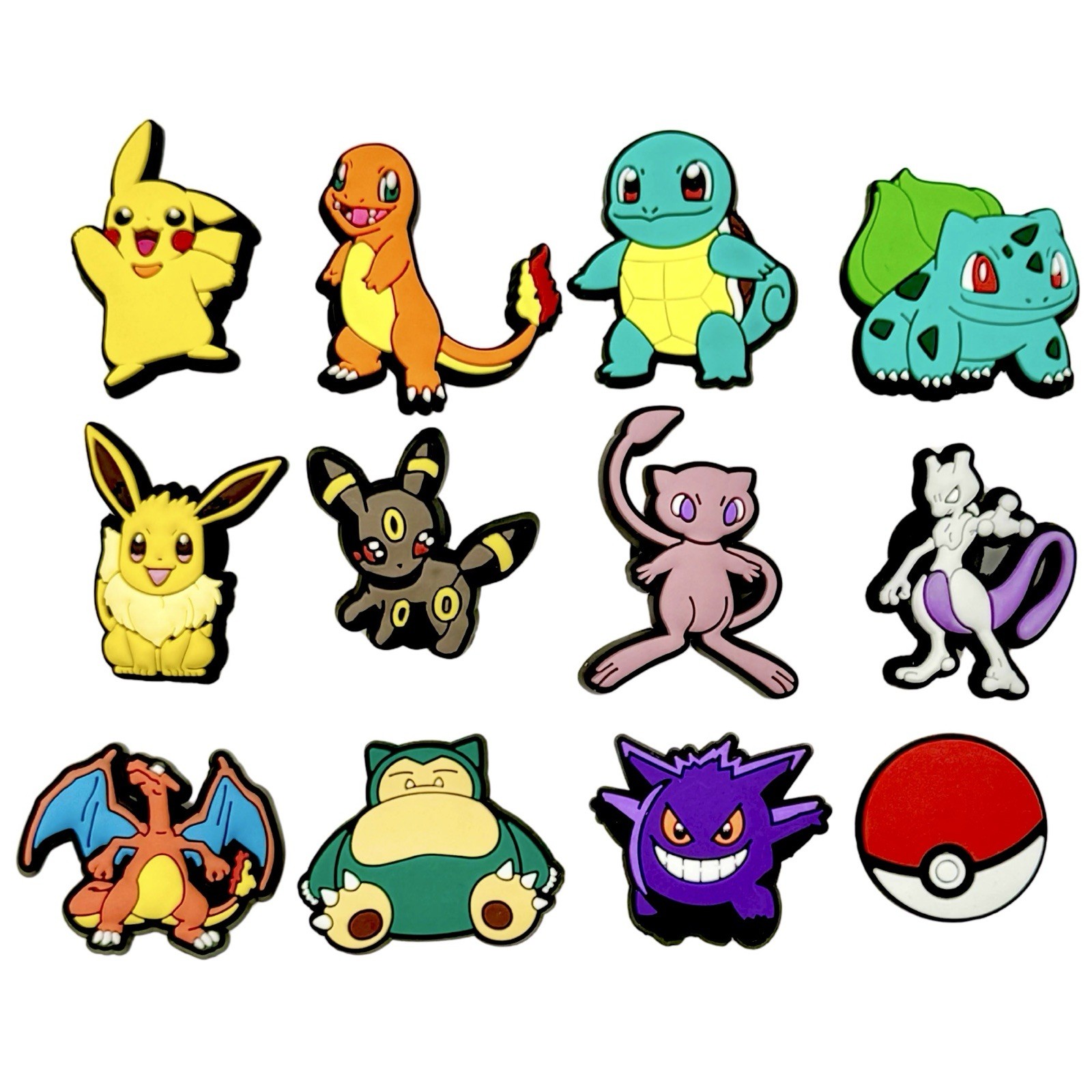 12PC Pokemon Shoe Charms For Crocs Anime Charms Boy Charms Pikachu Charms Jibbit