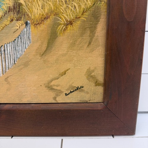 Original Art Beach Painting Framed Coastal Seascape Sea Gull Cottage Artwork - Picture 6 of 10