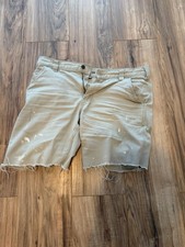 Carhartt Relaxed Fit Beige Cotton Canvas Work Shorts 5-Pocket 10" Inseam B357
