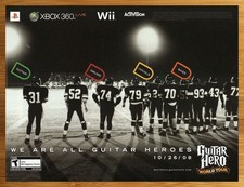 Image of 2009 Guitar Hero World Tour Xbox 360 PS2 PS3 Wii Print Ad/Poster Game Promo Art