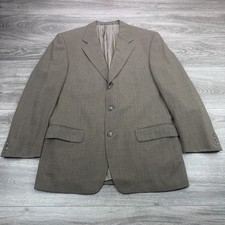 Ermenegildo Zegna Soft Blazer Mens 40R Brown Herringbone Wool Blend Sport Coat