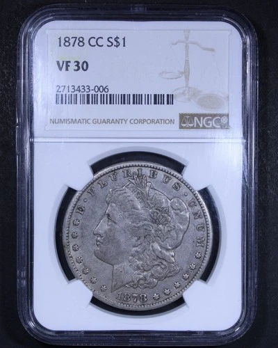 1878-CC Morgan Silver Dollar - $1 NGC VF30 - Nice Coin!