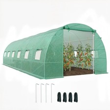 Outsunny Serra a Tunnel da Giardino 8x3x2 m con Tetto Arrotondato in PE Verde