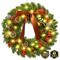 Weihnachtskranz 40Cm Mit 40 Leds Warmweiß 8 Modi LED Beleuchtung Deko Innen