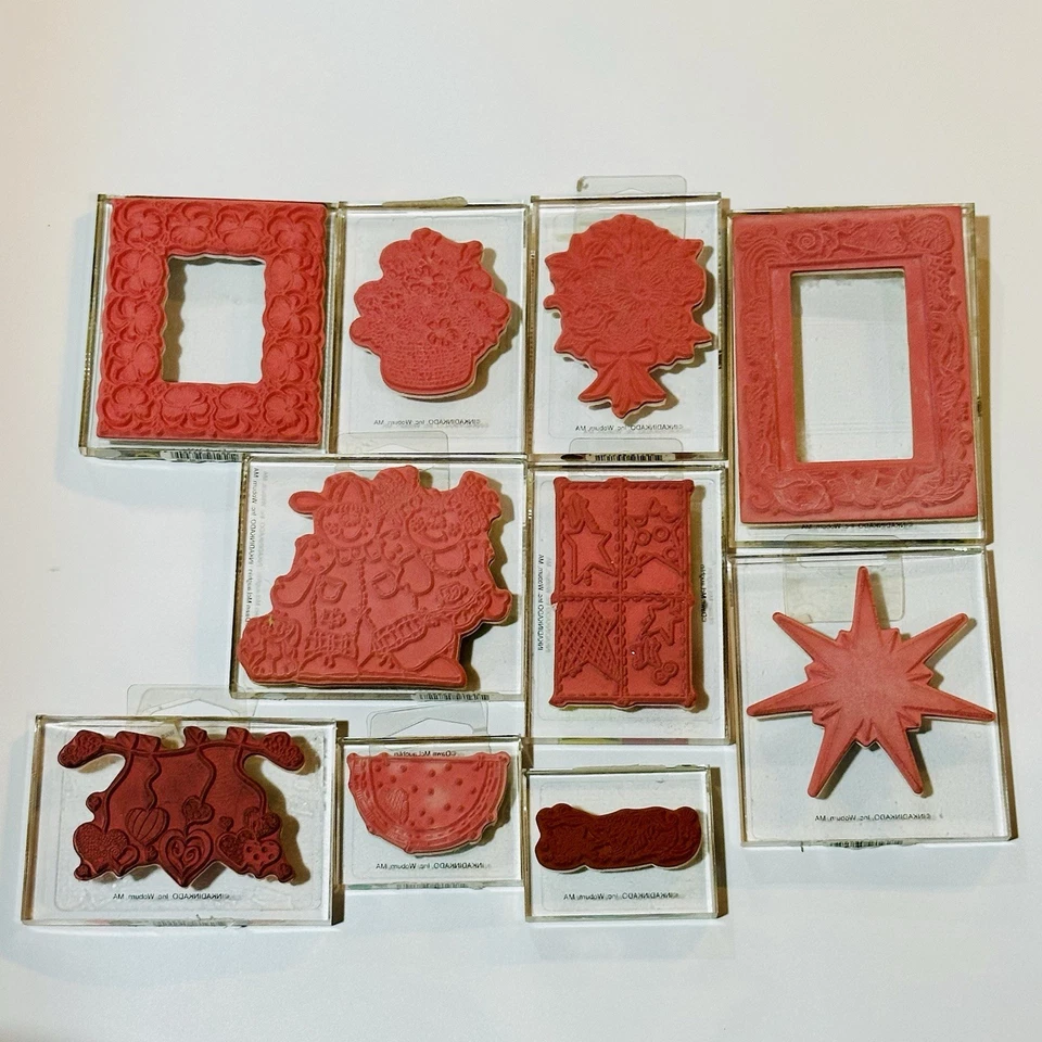 Inkadoo Vintage Acrylic Mounted Rubber Stamps Mixed Subjects Lot Of 10 - Image 2 of 4