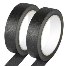 2 Pack Black Painters Tape - Black Masking Tape 1 Inch Wide - Multi-Surface, Sma