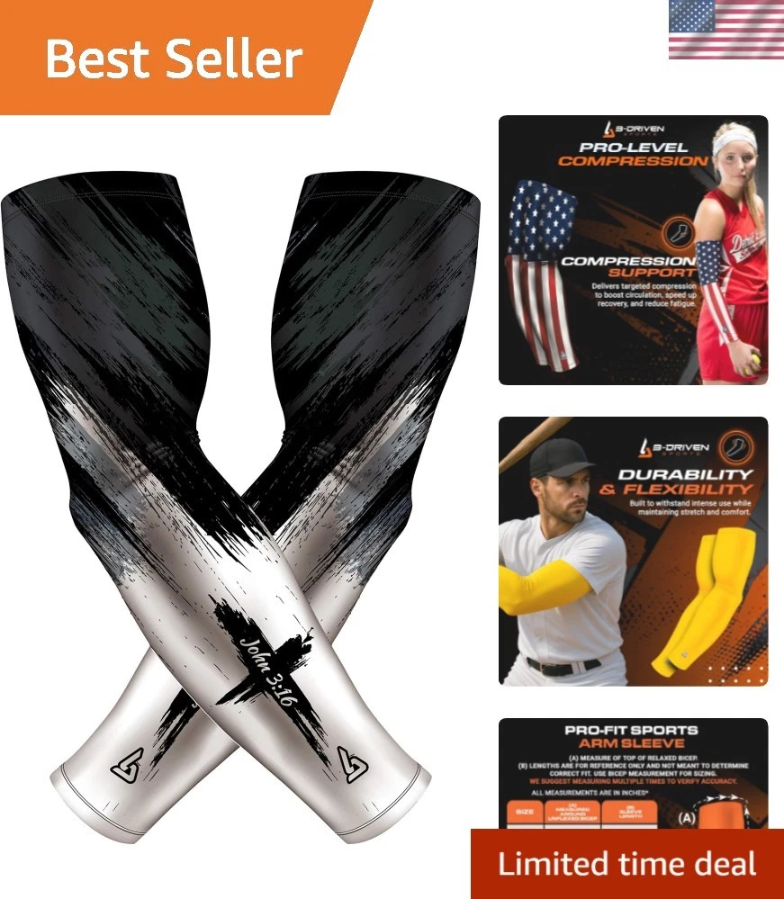 Pro-Fit Compression Arm Sleeves for Men Women & Youth 44 Graphic Designs – Im...