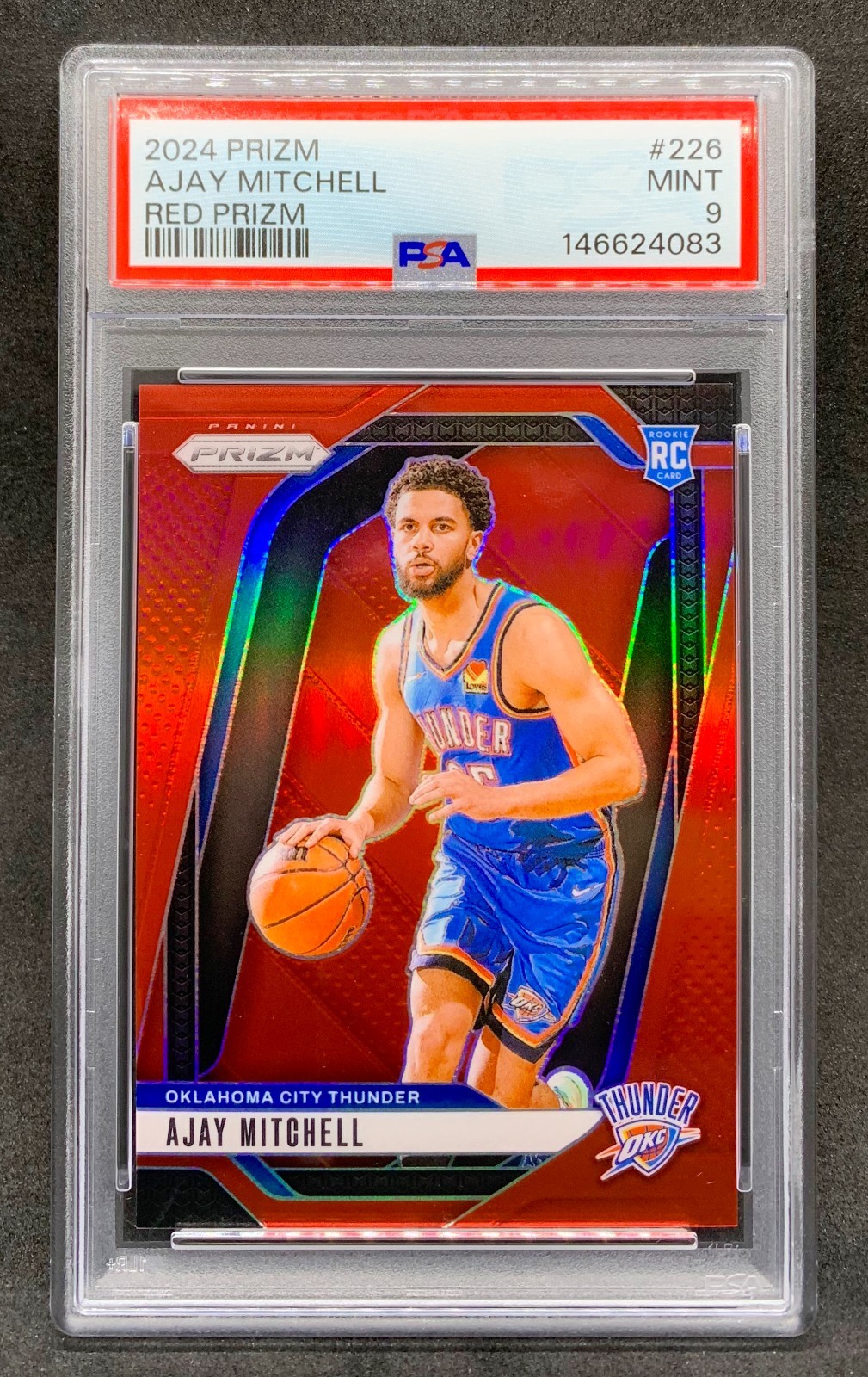 2024-25 Panini Prizm AJAY MITCHELL OKC Red Rookie RC SP /299 #226 Mint PSA 9