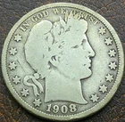 US 1908 Barber Half Dollar  **