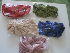 LOT 5 VELVET ASSORTED COLOR STRETCH HEADBANDS WITH BOWS NEW SEALED FREE SHIP