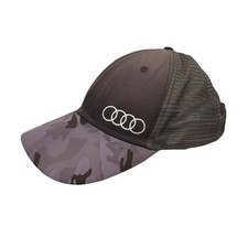 Audi Rings Logo Snapback Cap Hat Black Gray Mauve Camo Brim No Sign Of Wear