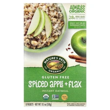 Organic Gluten Free Instant Oatmeal, Spiced Apple + Flax, 8 Packets, 11.3 oz