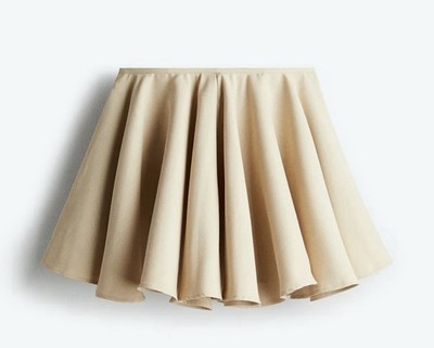 H&M EDITION BEIGE MINI CIRCLE SKIRT SIZE 8 NWT