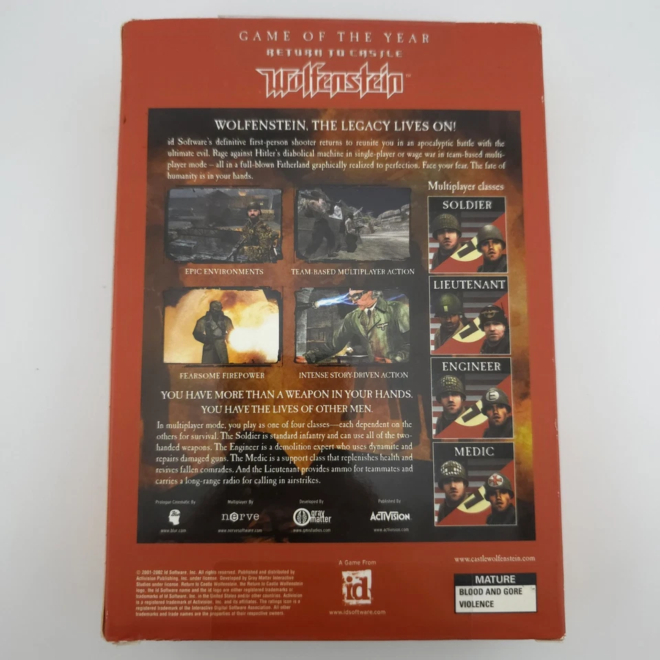 Return to Castle Wolfenstein: Game of the Year, 2002, Small Box, New & Sealed - Image 3 of 4
