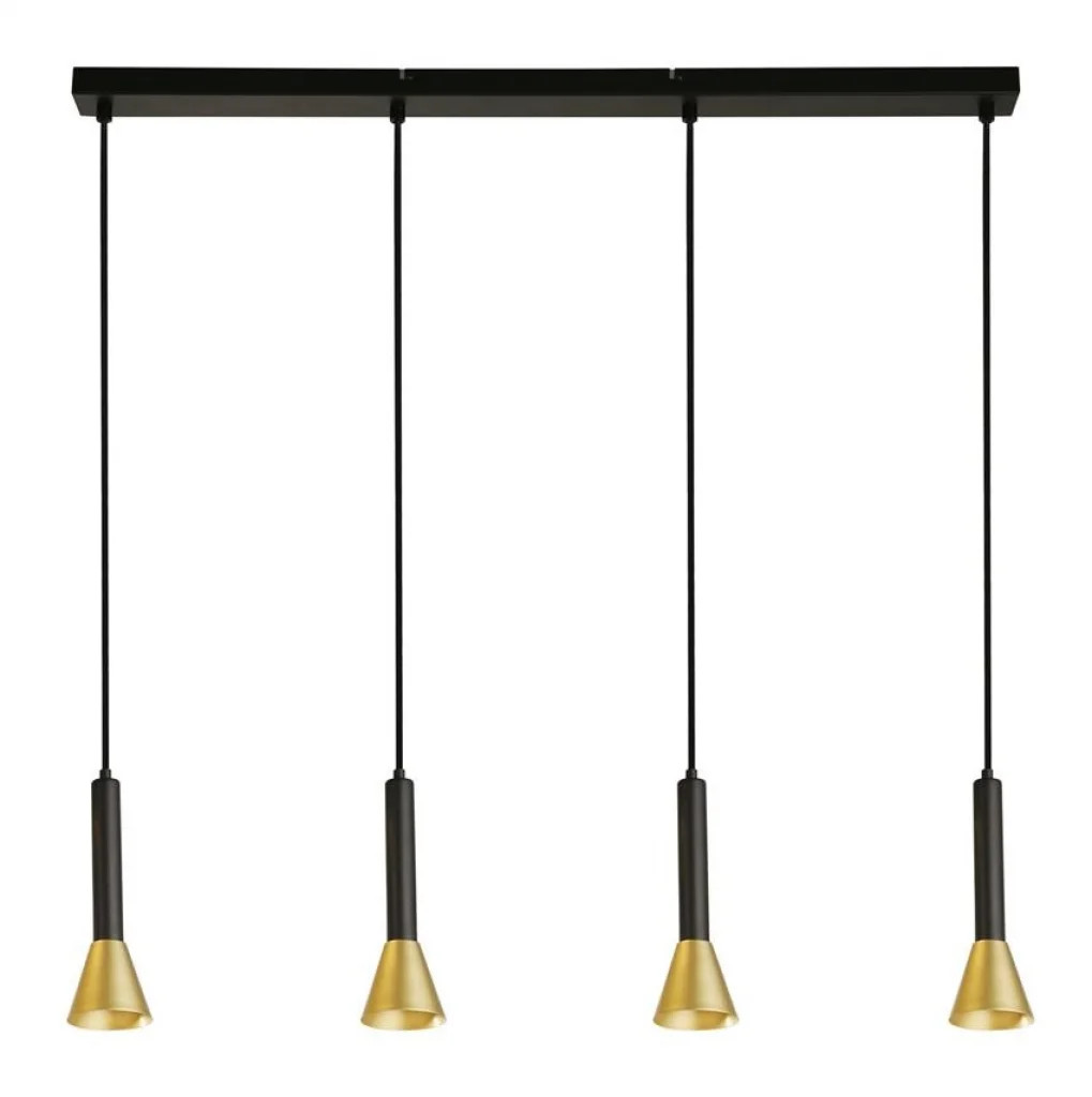 Ceiling Light Black Signal 4 Bar & Gold Searchlight 13611-4BGO