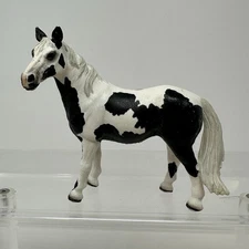 Schleich Pinto Mare Black White Horse Wildlife Animal Figure Figurine 2010 5"