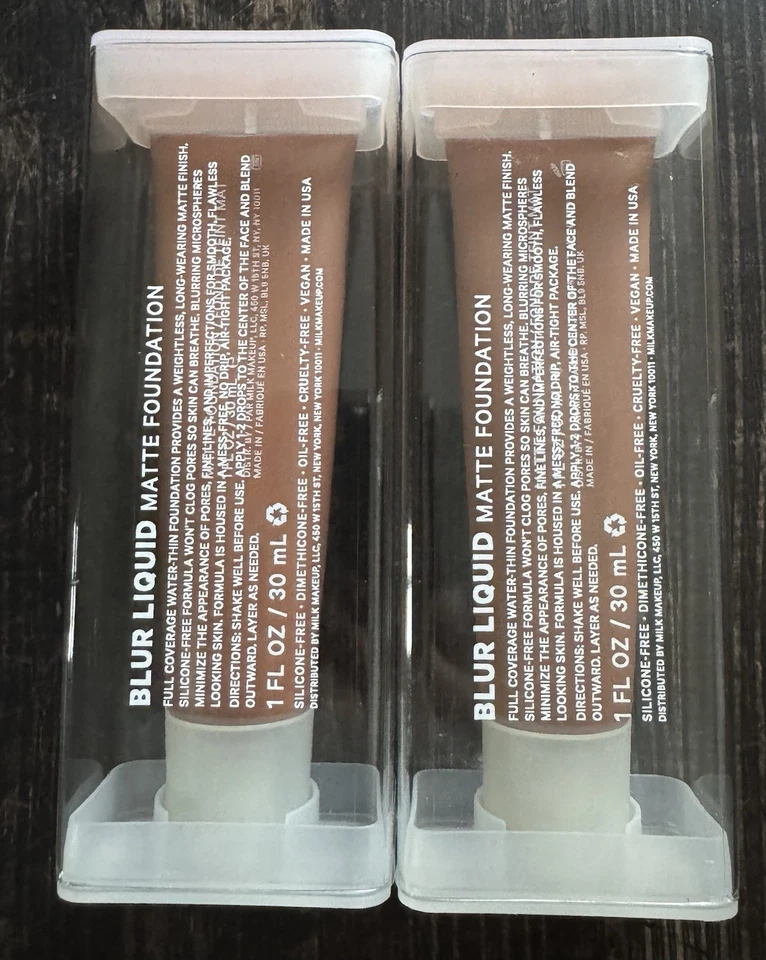 Milk Makeup 2 Blur Liquid Matte Foundations Toffee Full Size Sealed 30ml Each - Image 4 of 4