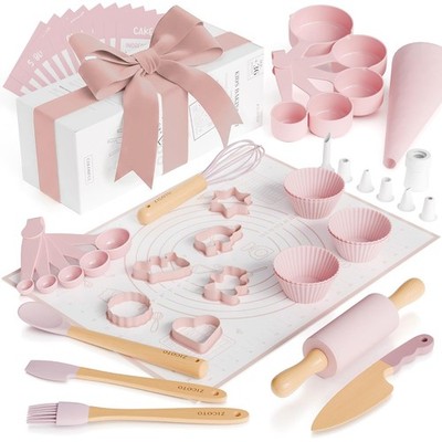 Wooden Baking Set for Kids - A Complete Set of Real Kitchen Utensils Gives Toddl