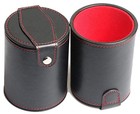 16mm Premium Poker Dice White + PU Leather Red Felt Lined Cup Lid Compartment — photo 3