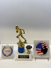 Football Trophy Award Youth Fantasy 9" FREE Custom Engraving "Support the Vet"