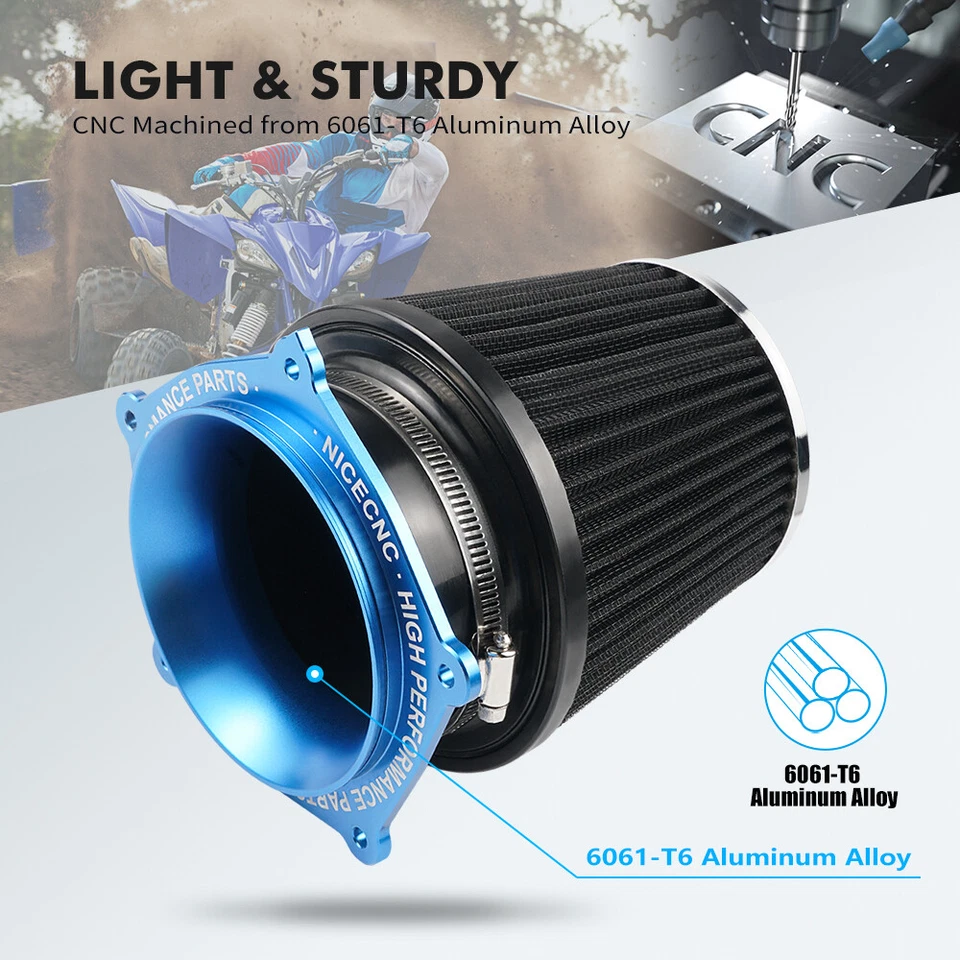 Kit adaptador de admisión de filtro de aire con soporte para Yamaha YFZ450R #5TG-14451-01-00 Foto 3 de 4