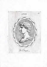 Rare Antique Print-LUCIUS CAESAR-EMPEROR-ROME-Pl. 55-Agostini-Battista-1657