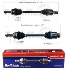 SurTrack Pair Set of 2 Front CV Axle Shafts For Hyundai Veloster Turbo Auto FWD