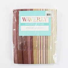 NEW Waverly Asian Myth Plum Pillow Sham EURO 26 x 26 Stripes Cotton NIP