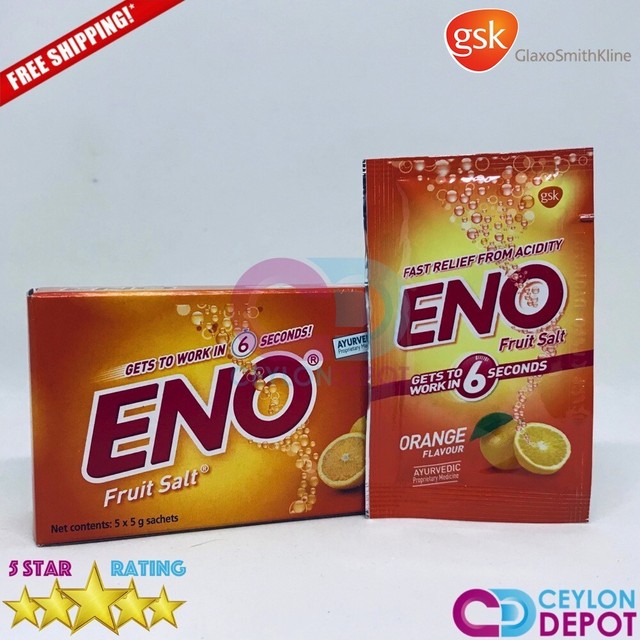 ENO Antacid Powder Fruit Salt Orange Flavour Instant Acid Relief Lot