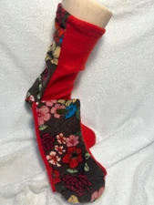 FLORAL FLEECE SOCKS 10.50 "  sole see conversion photo unisex  FLORAL DESIGN