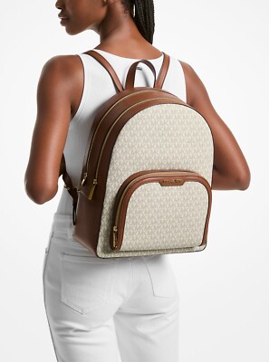 Michael Kors Jaycee Large Logo Backpack - Vanilla for sale  display picture 1