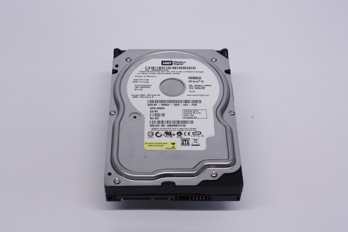 WESTERN DIGITAL WD800JD-75MSA3 80GB 7200 RPM SATA HARD DRIVE WESTERN DIGITAL WD800JD-75MSA3 80GB 7200 RPM SATA HARD DRIVE
