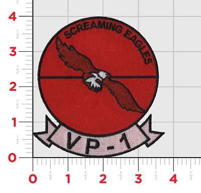 VP-1 SCREAMING EAGLES SQUADRON HOOK & LOOP EMBROIDERED PATCH