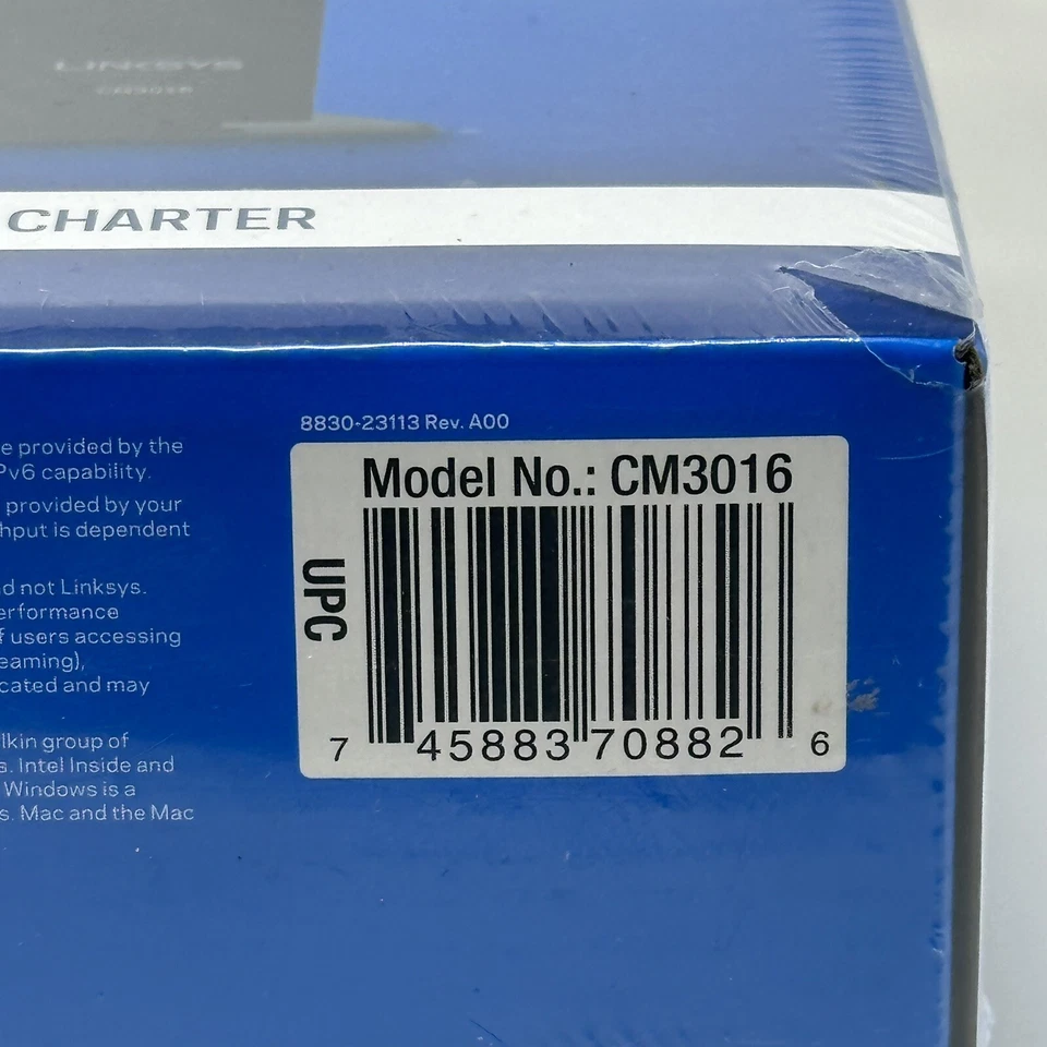 Linksys Docsis 3.0 16x4 Cable Modem Intel CM3016 New & Sealed - Image 3 of 4