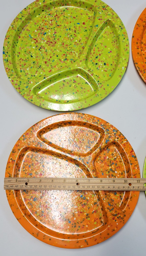 Zak Designs Set di 4 Piatti Divisi Confetti Melamina Arancione Verde Lotto - Foto 12 di 13