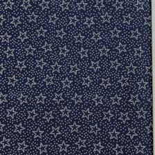 By 1/2 Yard Patriotic Small Antique Stars Dark Blue USA Fabric Traditions Cotton