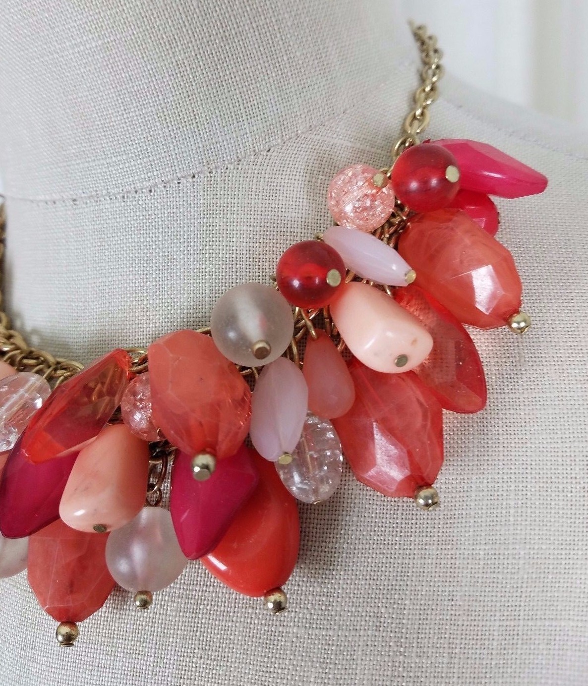 Resin Statement Dangle Charm Bib Cluster Chunky B… - image 4