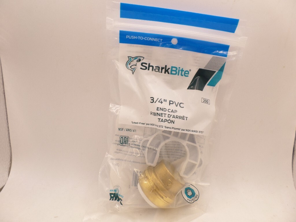 SHARKBITE UIP518A 3/4 IN. PUSH-TO-CONNECT PVC IPS BRASS END STOP FITTING
