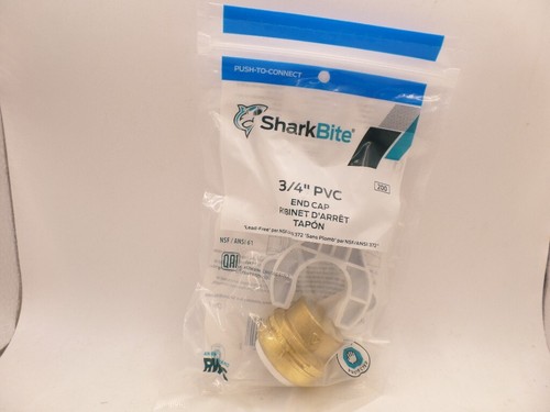 SHARKBITE UIP518A 3/4 IN. PUSH-TO-CONNECT PVC IPS BRASS END STOP FITTING