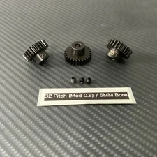 32P Steel RC Pinion Gear Set 25T 26T 27T Mod .8 5MM For High Speed Run Spur Gear