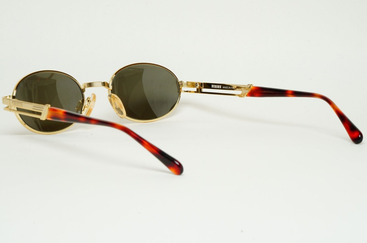 Versus Sunglasses 1996 by Gianni Versace Vintage Gold Oval MOD F22 