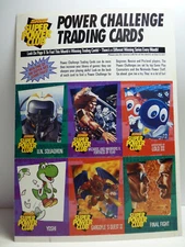 Nintendo Power Super Power Club Yoshi Trading Cards Uncut Sheet 6 Card
