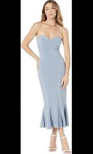  345 Norma Kamali Corset Dress to Midcalf in Soft Blue