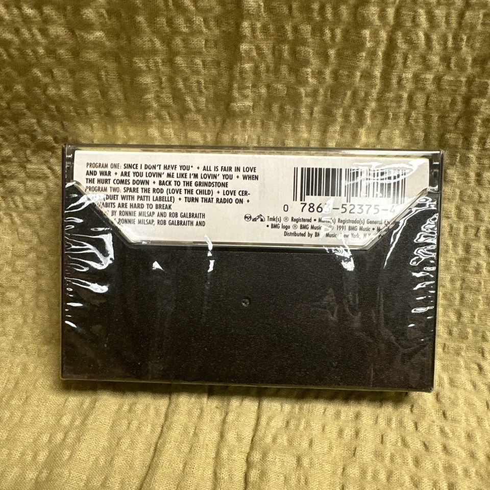 Vintage Ronnie Milsap Back To The Grindstone Cassette Tape 1991 Sealed - Image 2 of 3