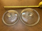 2 Pyrex G5C 7 3/4 1.5 QT G1C 8 3/4" Casserole  Round Ribbed Replace Glass Lids