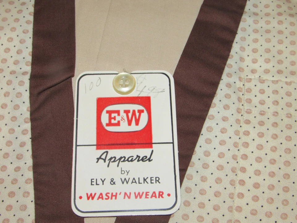 2 CAMISAS DELANTERAS BOTONES VINTAGE AÑOS 50 E&W, ELY & WALKER SIN USAR! TALLAS 1,2 MANCHAS! Foto 4 de 4