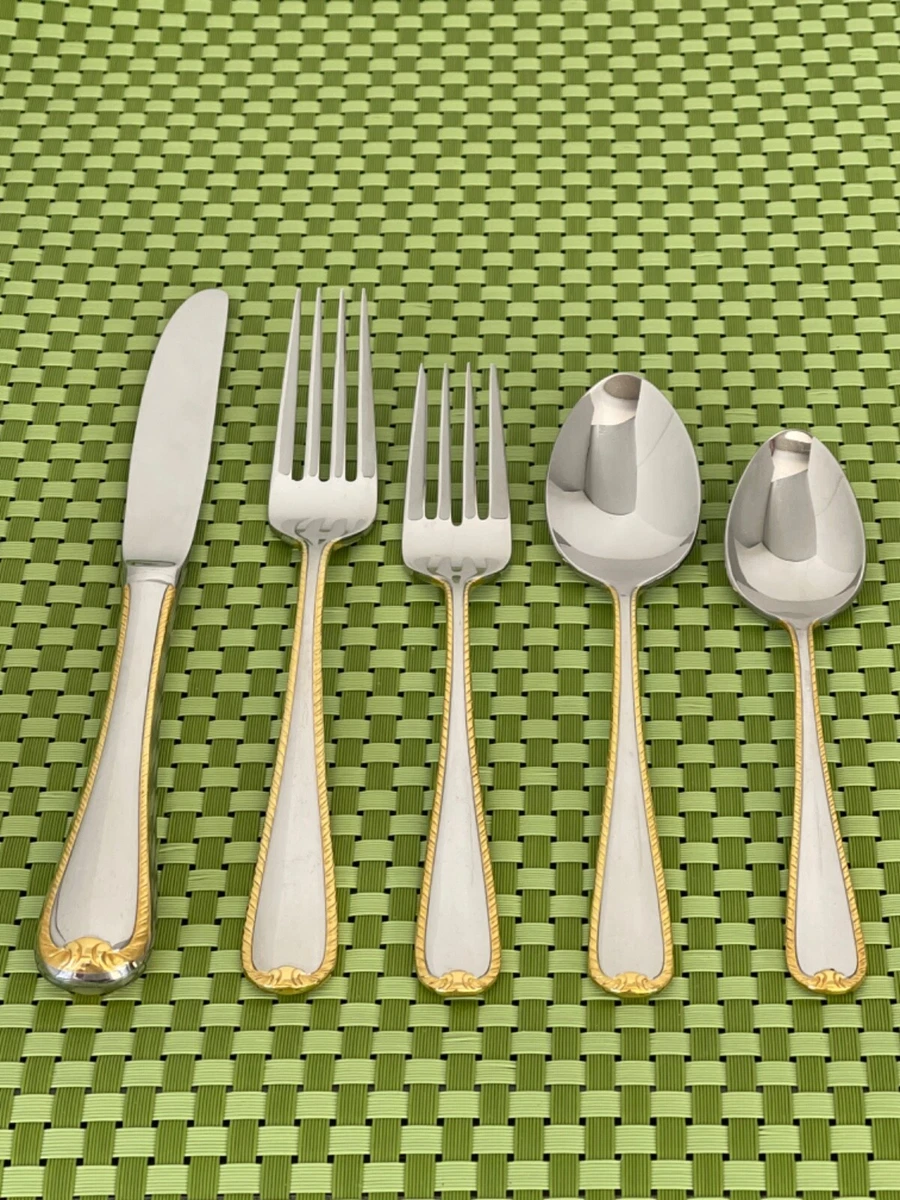 Dinnerware Sets 18/10 Stainless Steel Cutlery Set White Golden