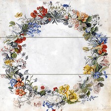 A WREATH OF FLOWERS Tile Mural Kitchen Bathroom Wall Backsplash Marble Ceramic