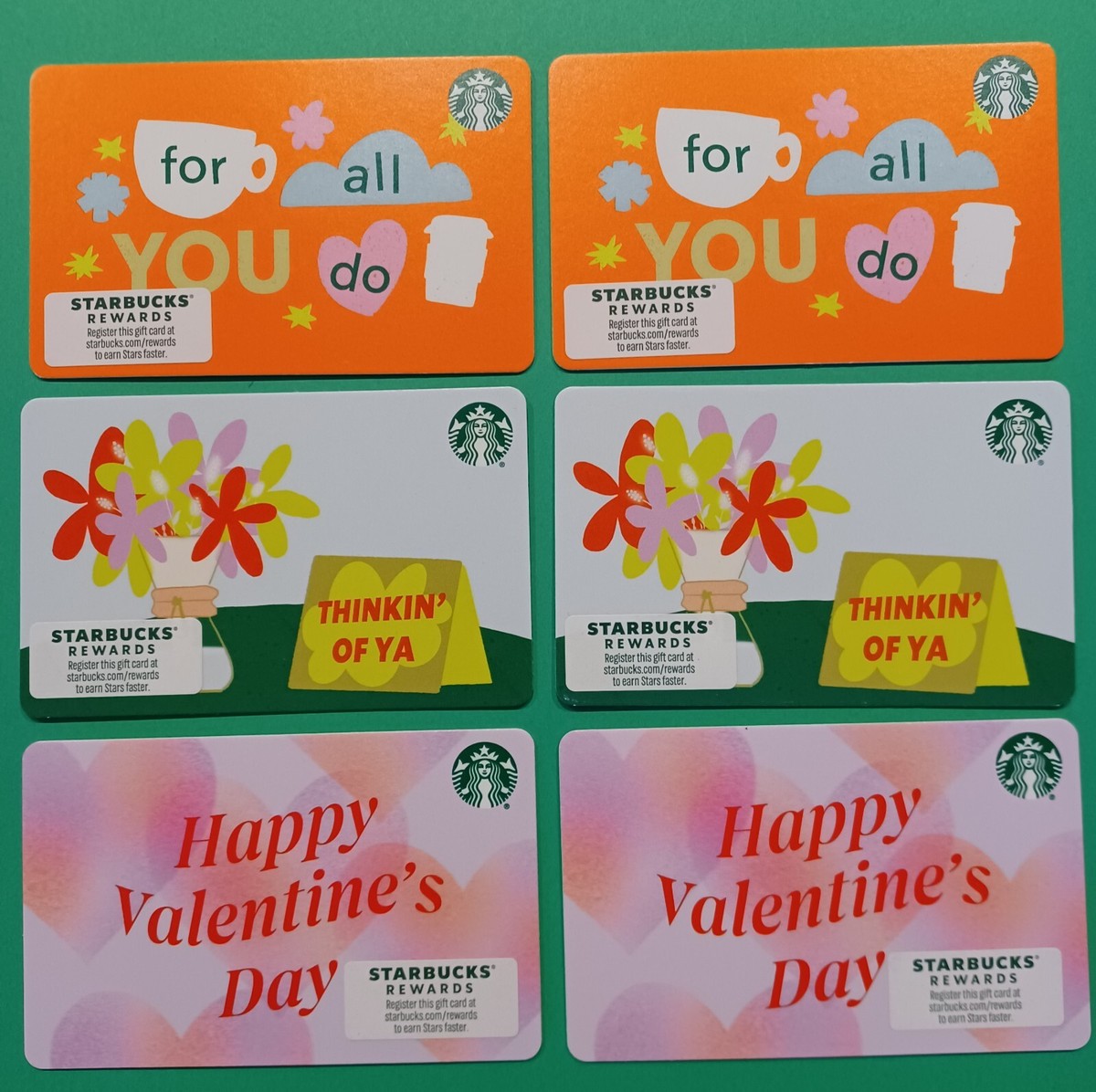 STARBUCKS GIFT CARDS 2024 " 6 NEWLY RELEASED CARDS " BRAND NEW ~ GREAT PRICE